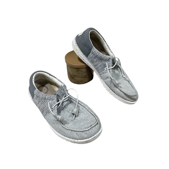 Hey Dude Men's Size 9 Wally -Tri Linen Grey Comfortable Casual Shoes - Picture 1 of 13